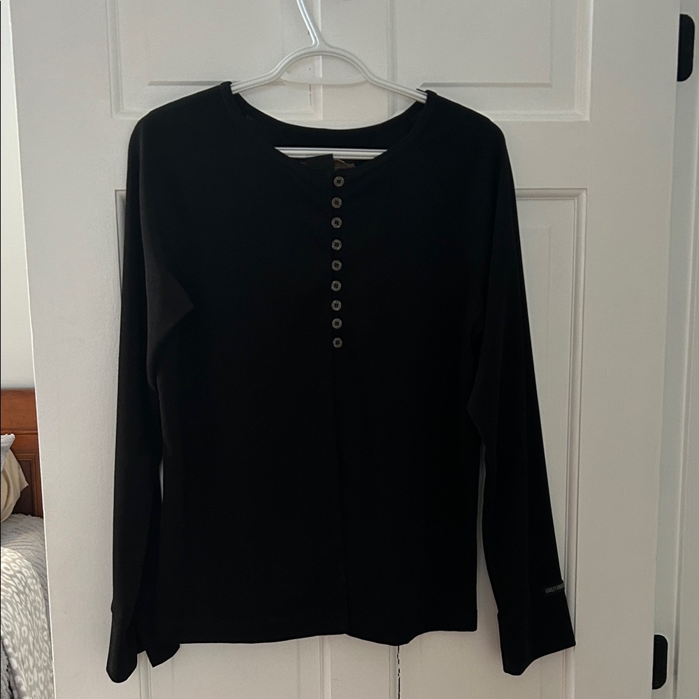 Harley-Davidson Women's Black Button-Up Blouse